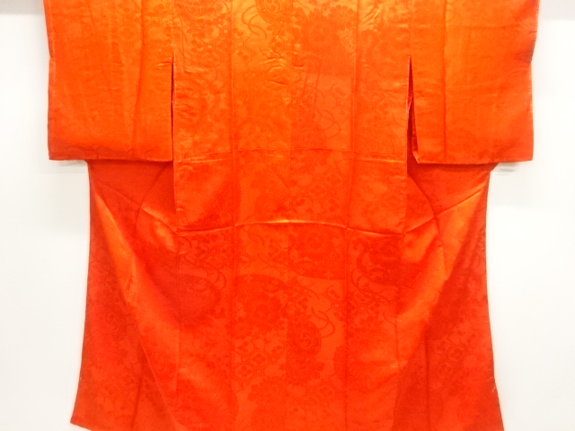 アンティーク　紋錦紗花模様織出し長襦袢